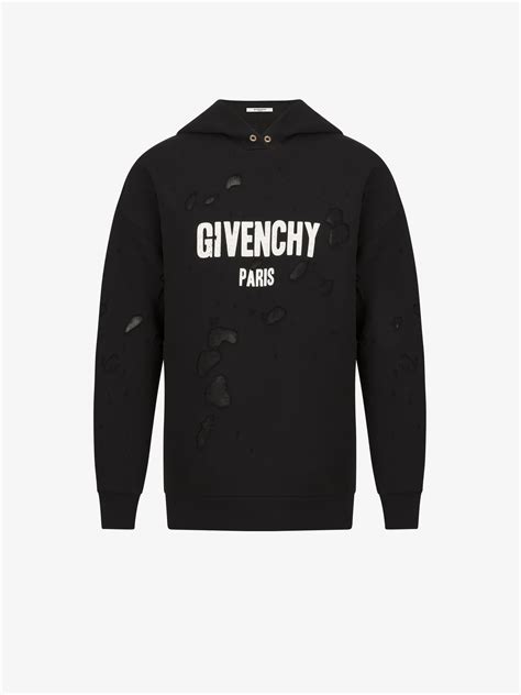 givenchy paris hoodie mens|givenchy paris sweatshirt destroyed.